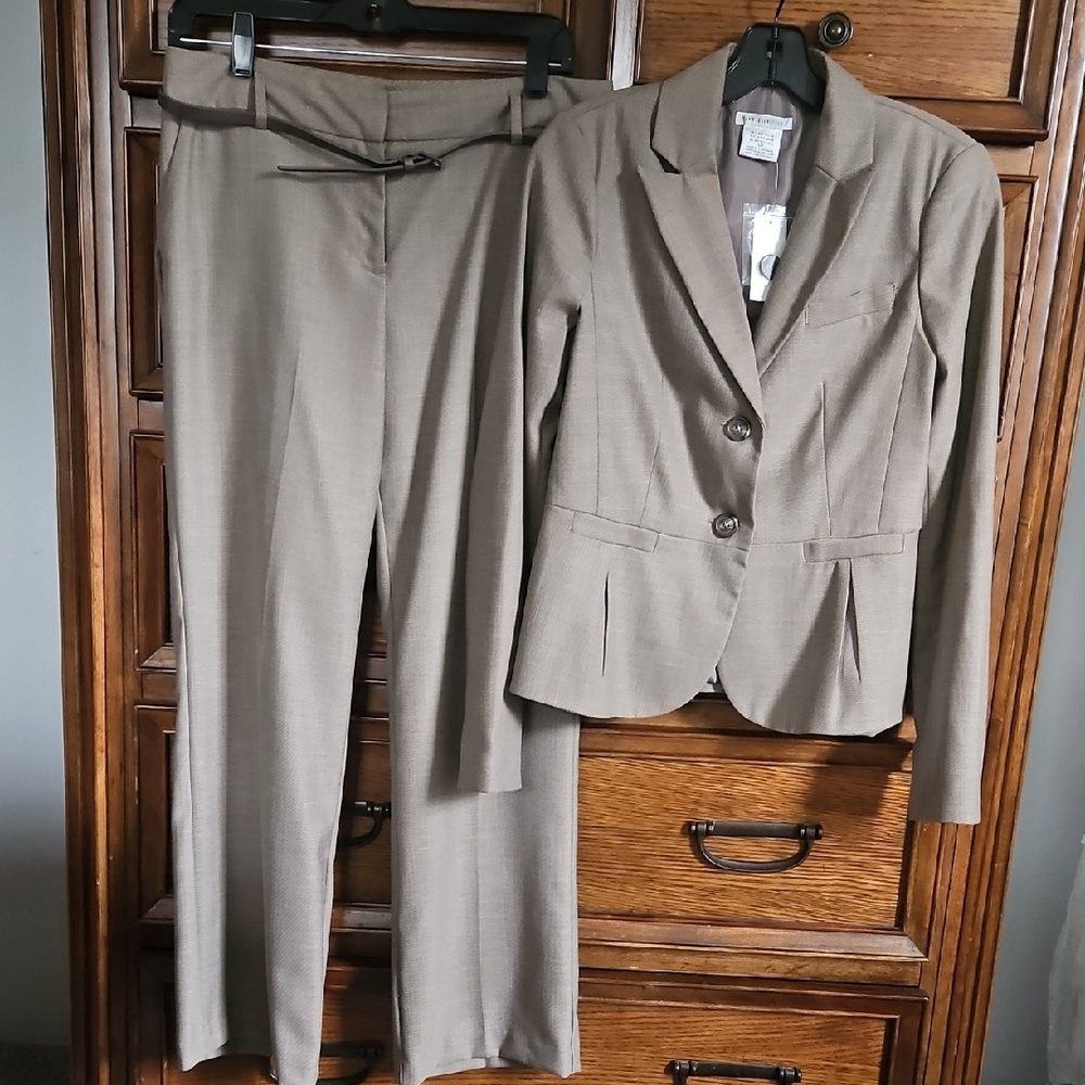 Tan Blazer and Pants Suit Set